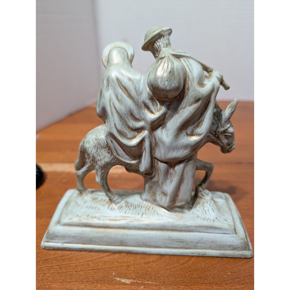 Flight To Egypt Jesus Joseph &Mary Donkey Flee Ceramic Vintage. Lena Strohmie - Picture 4 of 7